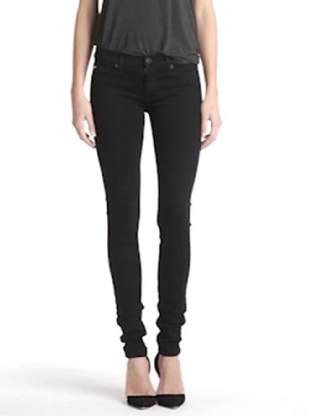 Hudson Krista Low Rise Super Skinny Jeans oil slick black